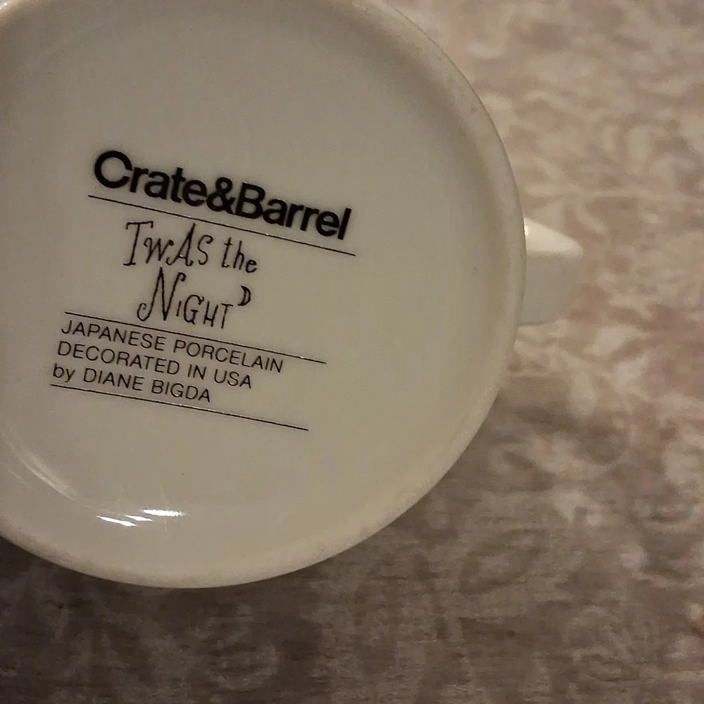 Crate and Barrel Twas the Night Festive Holiday Mug Diane Bigda- Multicolor